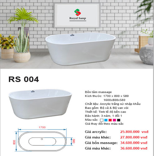 Bồn tắm ngâm Royal Sanp RS 004